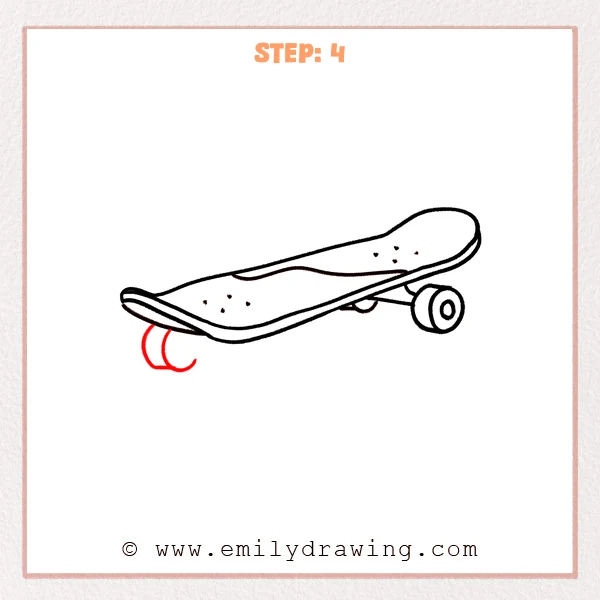 how to draw a cartoon skateboard - Step 4